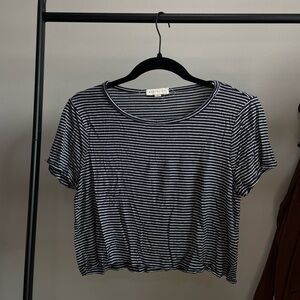 Socialite Navy Blue and White Striped Tee